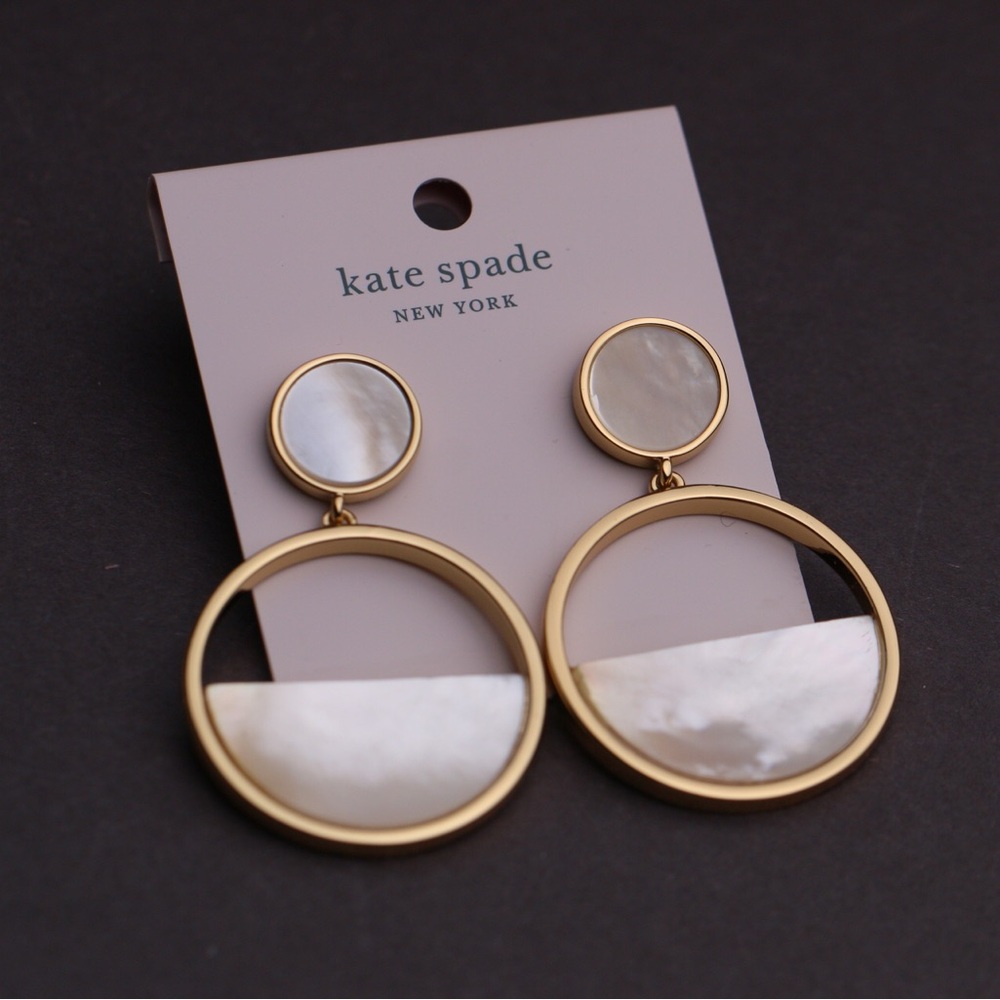 Kate Spade Geometeic mother of shell Drop earrings